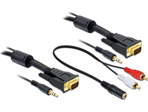 Image of DeLOCK 84452 video cable adapter 2 m VGA (D-Sub) + 3.5mm Black