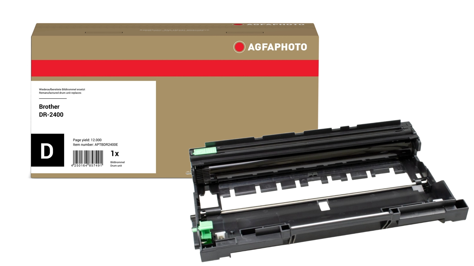 AgfaPhoto Compatible Drum Unit. Replacement for Brother DR-2400. 12000