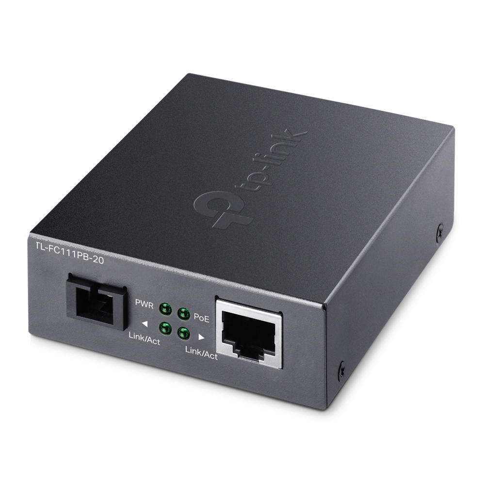 Image of TP-Link 10/100Mbps WDM Media Converter with 1-Port PoE