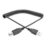 Tripp Lite U022-010-COIL USB cable 122" (3.1 m) USB 2.0 USB A USB B Black