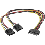 InLine SATA Power Y-Cable 1 IN two OUT, 0.03m