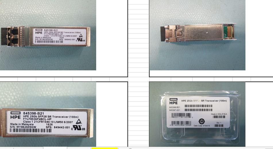 HP E 25GB SFP28 SR 100M TRANSCEIVER