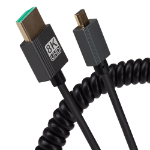 Maplin HDMI to Micro HDMI Coiled Cable 8K Ultra HD @60Hz 1m - Black