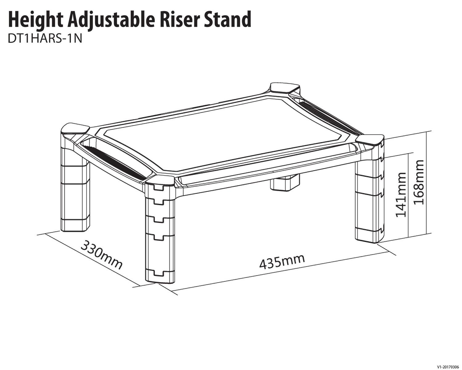 V7 Height Adjustable Riser Stand