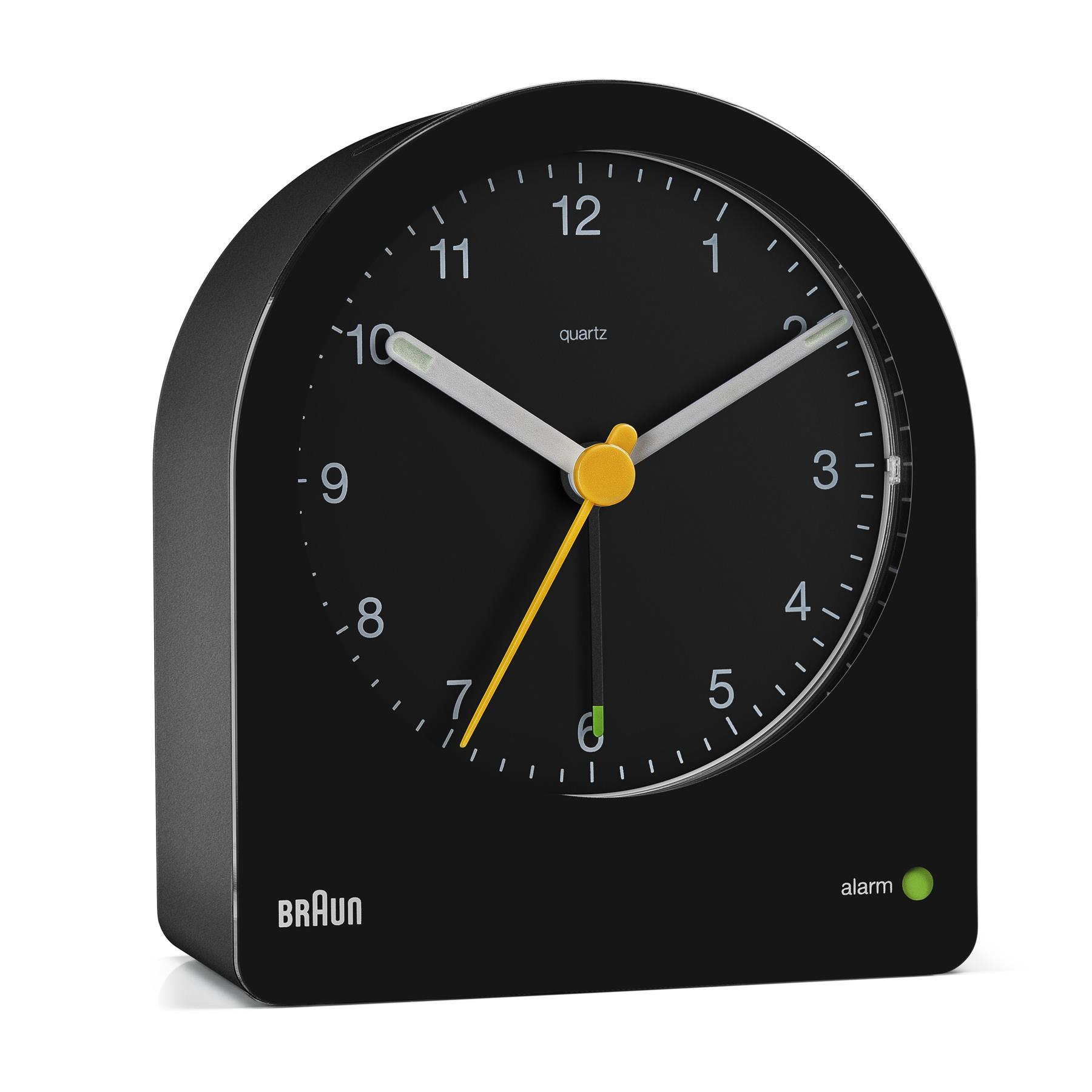 Image of Braun BC22 - Quartz alarm clock - Round - Black - Yellow - 12h -...