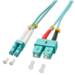 Lindy 10m OM3 LC - SC Duplex fibre optic cable Turquoise