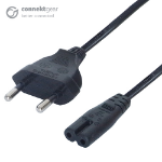connektgear 2m European Mains Power Cable 2 Pin Plug to C7 (Figure 8) Socket