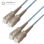 connektgear 5m Duplex Fibre Optic Multi-Mode Cable OM3 50/125 Micron SC to SC Aqua 3-5 working days non cancellable non returnable