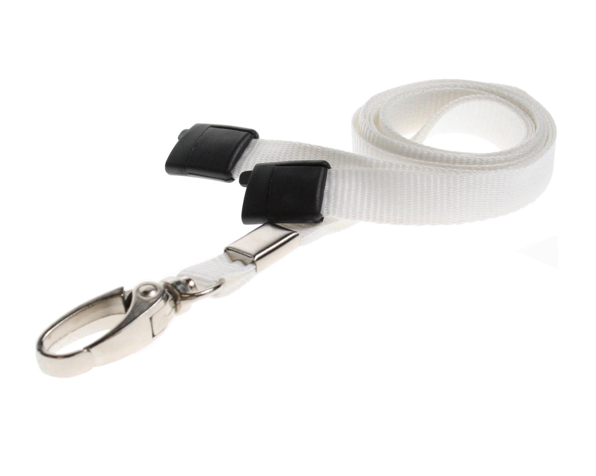 Digital ID 10mm Recycled Plain White Lanyards with Metal Lobster Clip