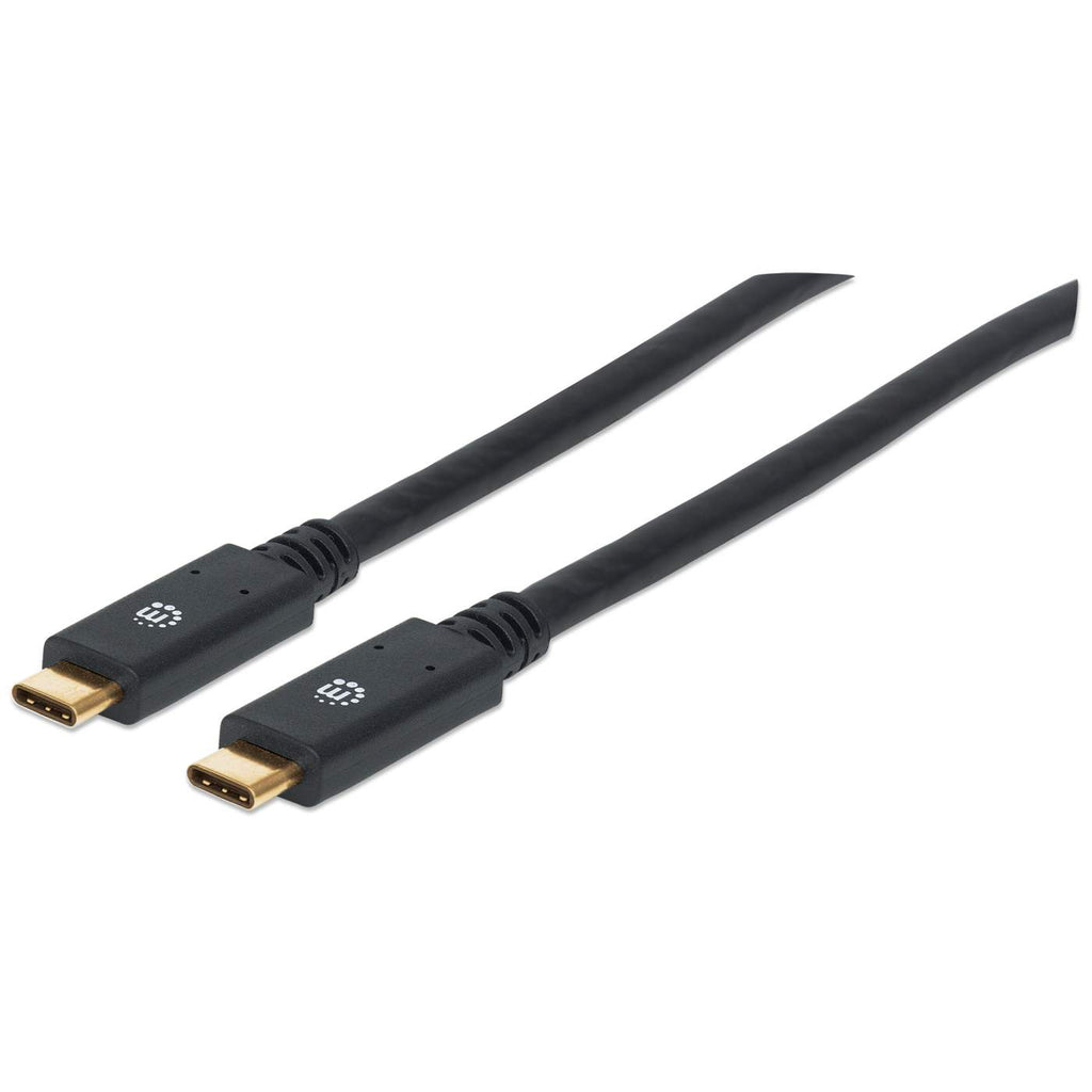 Image of Manhattan USB-C to USB-C Cable, 2m, Male to Male, Black, 5 Gbps...