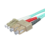 Cablenet 10m OM3 50/125 LC-SC Duplex Aqua LSOH Fibre Patch Lead