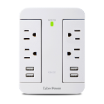 CyberPower P4WSU surge protector White 4 AC outlet(s) 125 V