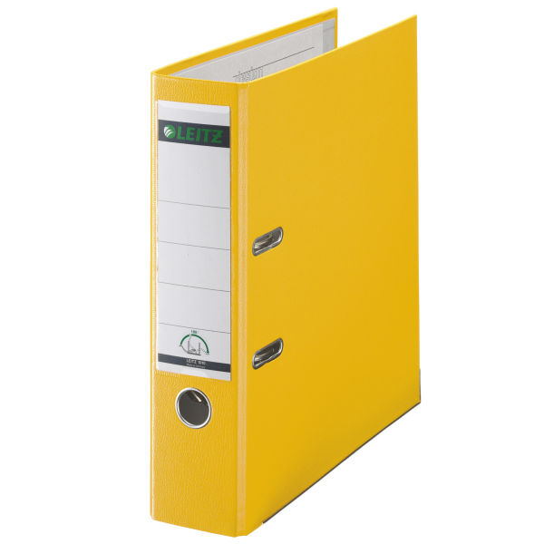 Image of Leitz 180° Plastic Lever Arch File ring binder A4 Yellow