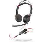 POLY Blackwire 5220 Headset Wired Head-band Calls/Music USB Type-C Black, Red