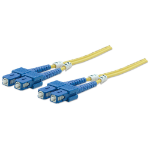 Intellinet Fiber Optic Patch Cable, OS2, SC/SC, 5m, Yellow, Duplex, Single-Mode, 9/125 µm, LSZH, Fibre, Lifetime Warranty, Polybag