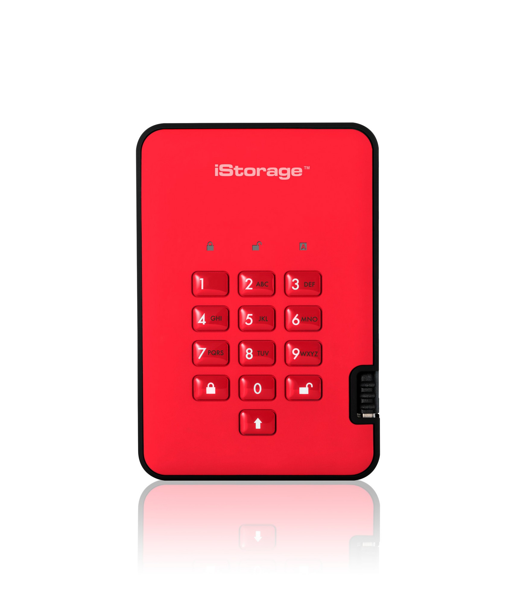 iStorage diskAshur2 256-bit 1TB USB 3.1 secure encrypted hard drive - Red IS-DA2-256-1000-R