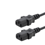 connektgear 2.5m Mains Power Splitter Cable C14 Plug to 2 x C13 Sockets