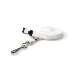 Digital ID 10mm White Tubular Breakaway Lanyards with Metal J-Clip (Pack of 100)