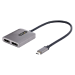 StarTech.com USB-C to Dual Displayport 1.4 Adapter, USB Type-C Multi-Monitor MST Hub, Dual 5K 60Hz DP Laptop Display Extender / Splitter, HDR, Extra-Long Built-In Cable - Windows Only