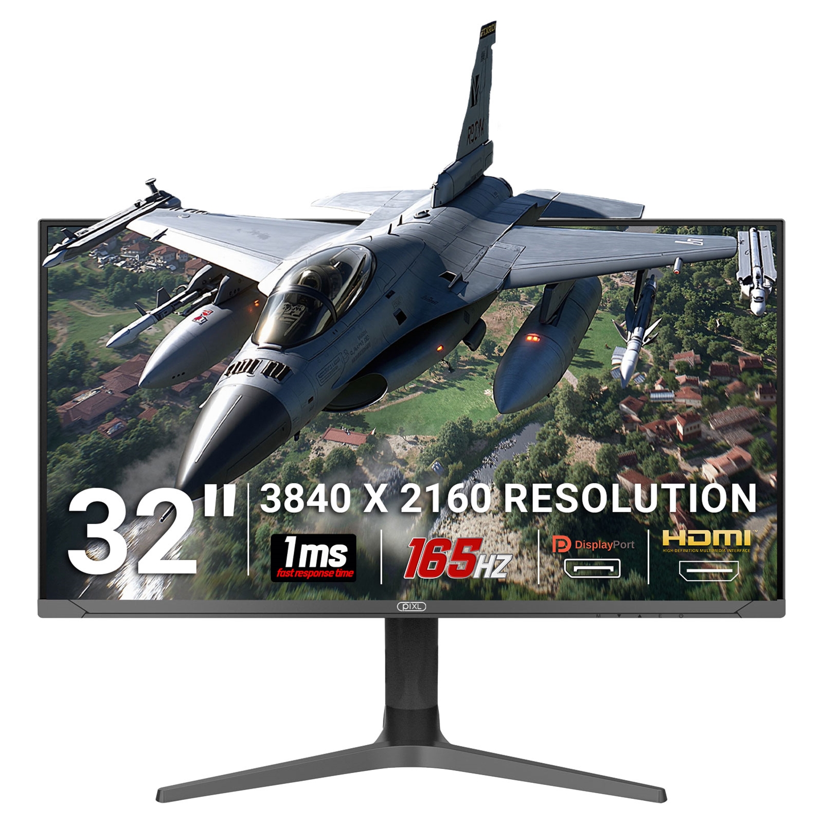 PIXL CM32G7 32 Inch 144Hz 4K Widescreen IPS Gaming Monitor with AMD Fr