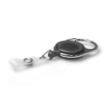 Digital ID Black Translucent Carabiner Card Reels with 19mm Recess and Reinforced Straps - Pack of 50