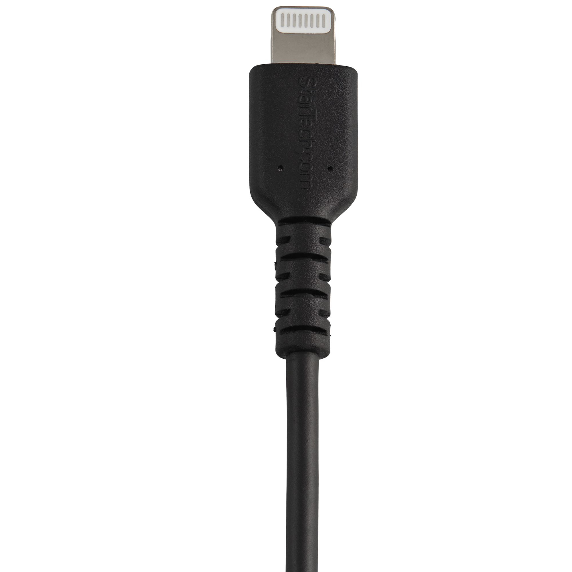 StarTech.com 30cm Durable USB A to Lightning Cable - Black USB Type A to Lightning Connector Charge & Sync Power Cord - Rugged w/Aramid Fiber - Apple MFI Certified - iPad Air iPhone 12