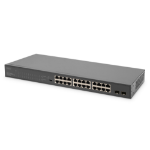 Digitus Gigabit Ethernet PoE Switch 24-port PoE + 2-port SFP, 370W PoE budget