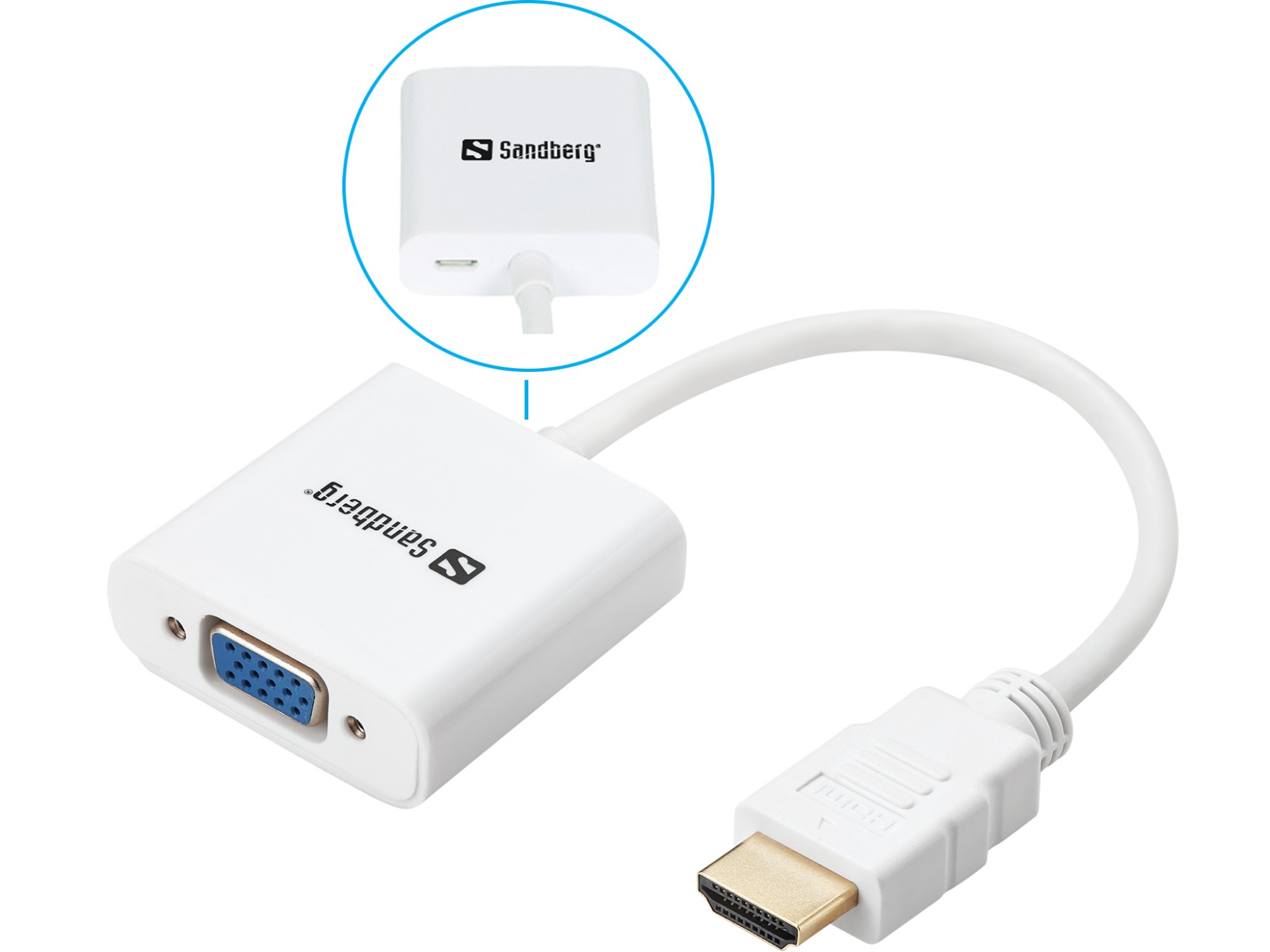 Photos - Cable (video, audio, USB) Sandberg HDMI to VGA Converter 508-69 