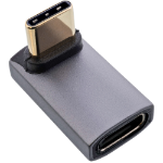 InLine USB4 adapter, USB-C male/female angled up/down, aluminium, grey