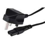 Maplin Power Lead IEC C7 Fig 8 2 pin plug to UK 3 pin plug 2m 10amp fuse