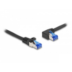 DeLOCK RJ45 Network Cable Cat.6A S/FTP straight / left angled 1 m black