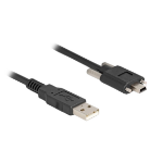 DeLOCK USB 2.0 Cable Type-A male to Type Mini-B male with screw distance 13 mm 1 m black