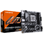 GIGABYTE B840M DS3H Motherboard - AMD Ryzen 9000 CPUs, 8+2+2 Phases VRM, up to 8200MHz DDR5, 2xPCIe 4.0 M.2, 2.5GbE LAN, USB 3.2 Gen 1