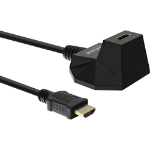 InLine HDMI Station, HS HDMI Cable w/Ethernet, M/F, black, golden contacts, 5m