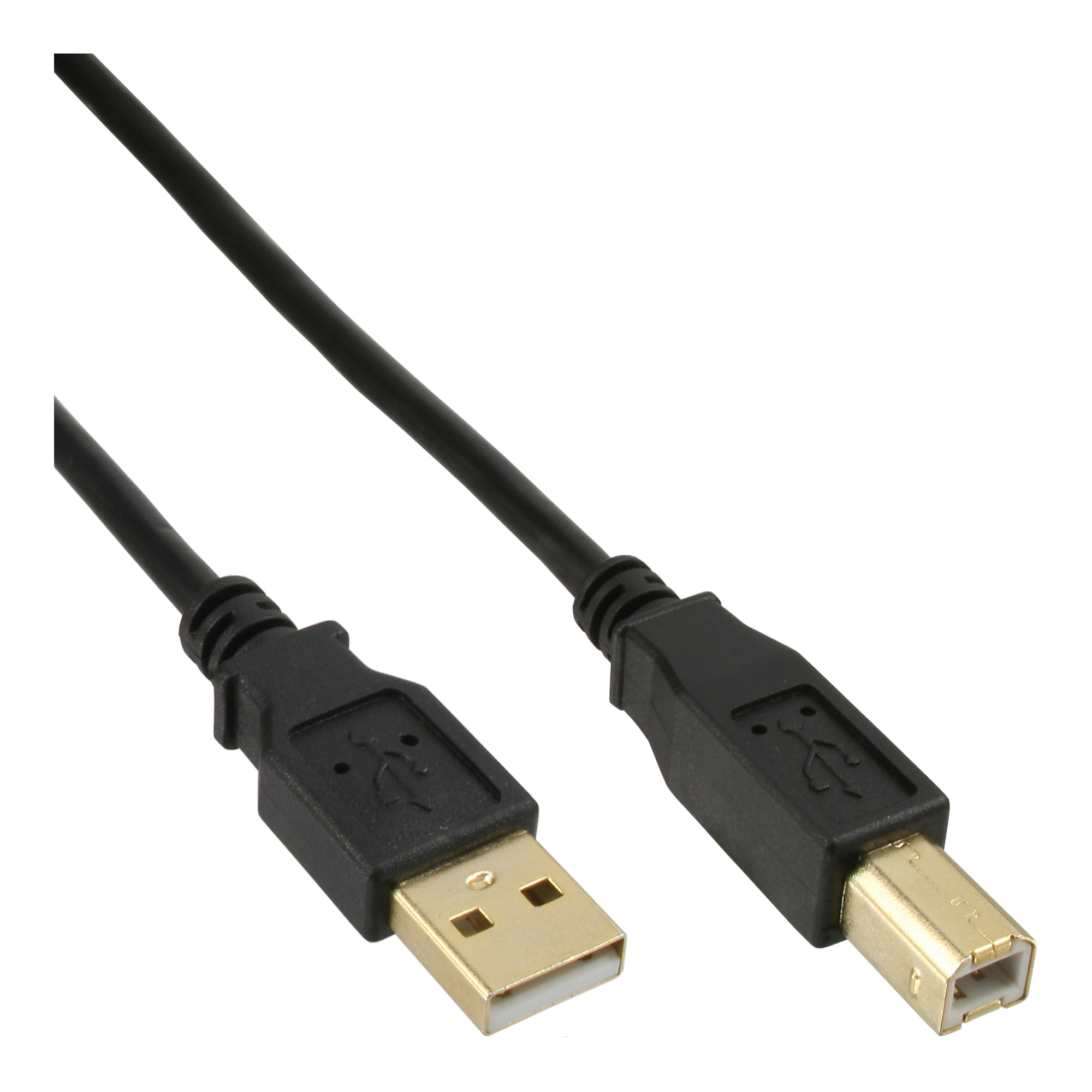 Image of InLine USB 2.0 Cable Type A male / Type B female black, gold...