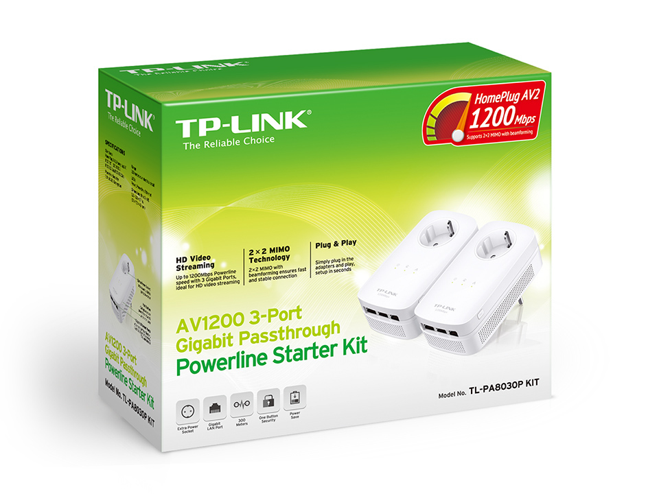 Image of TP-Link TL-PA8030P KIT 1200 Mbit/s Ethernet LAN White 2 pc(s)