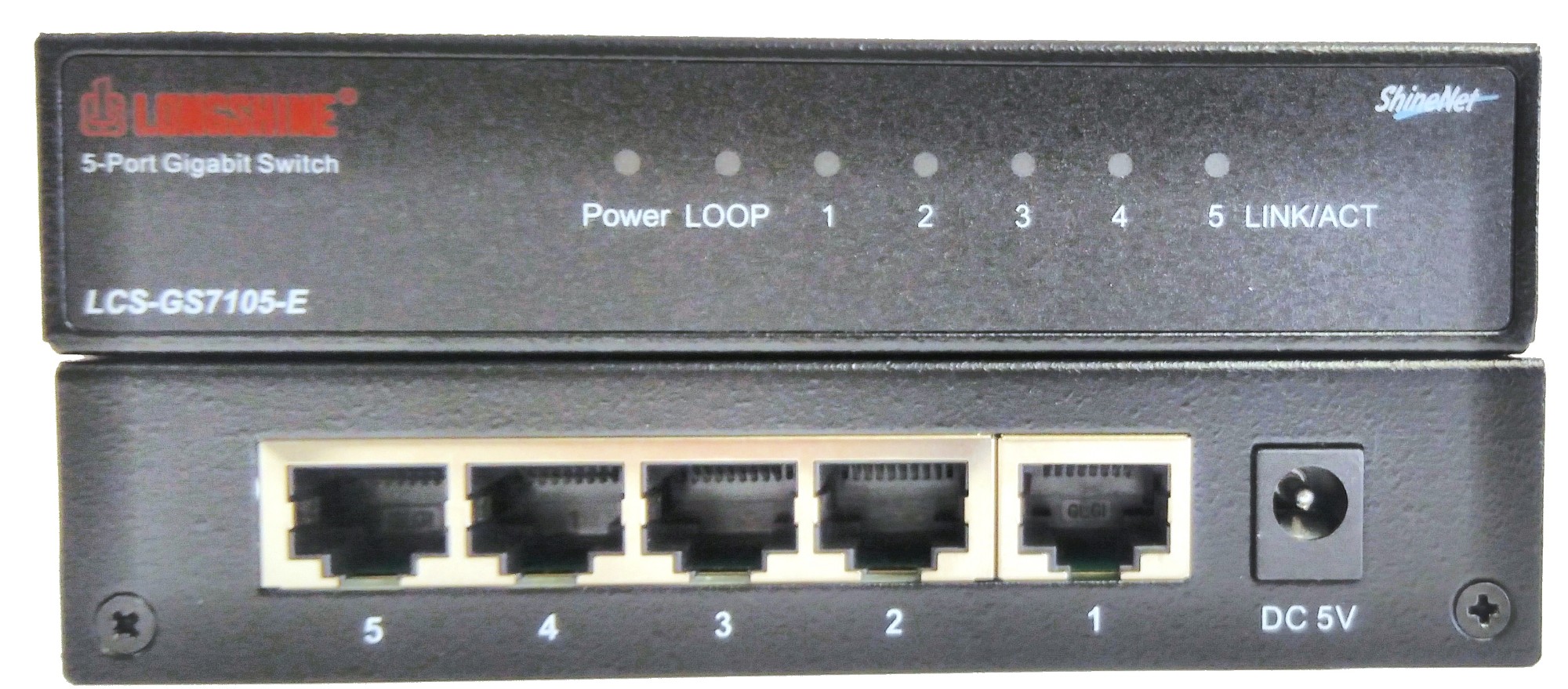 Longshine LCS-GS7105-E network switch Unmanaged Desktop Black