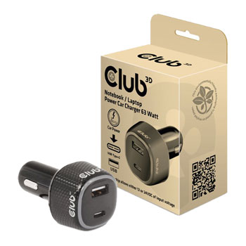 Image of CLUB3D USB KFZ-Ladegerät 1xUSB C A 63W 12/24V retail
