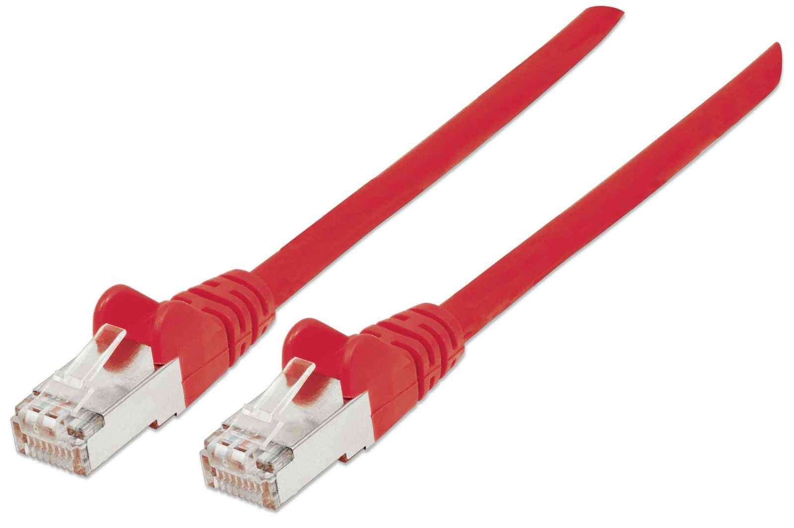 Photos - Cable (video, audio, USB) INTELLINET Network Patch Cable, Cat7 Cable/Cat6A Plugs, 0.5m, Red, Cop 740 