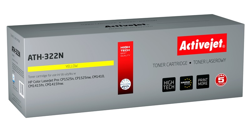Activejet ATH-322N toner (replacement for HP 128A CE322A; Supreme; 1300 pages; yellow)