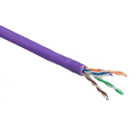 ACT Cat 6 U/UTP massieve installatiekabel zonder adersplitter, LSZH, CPR euroclass DCA, 24AWG, violet 305m