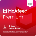 McAfee McAfee+ Premium - Individual, 1 Year - Digital Download, Automatic Renewal