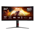 AOC G4 CU34G4CA computer monitor 86,4 cm (34") 3440 x 1440 Pixels Wide Quad HD Zwart, Rood