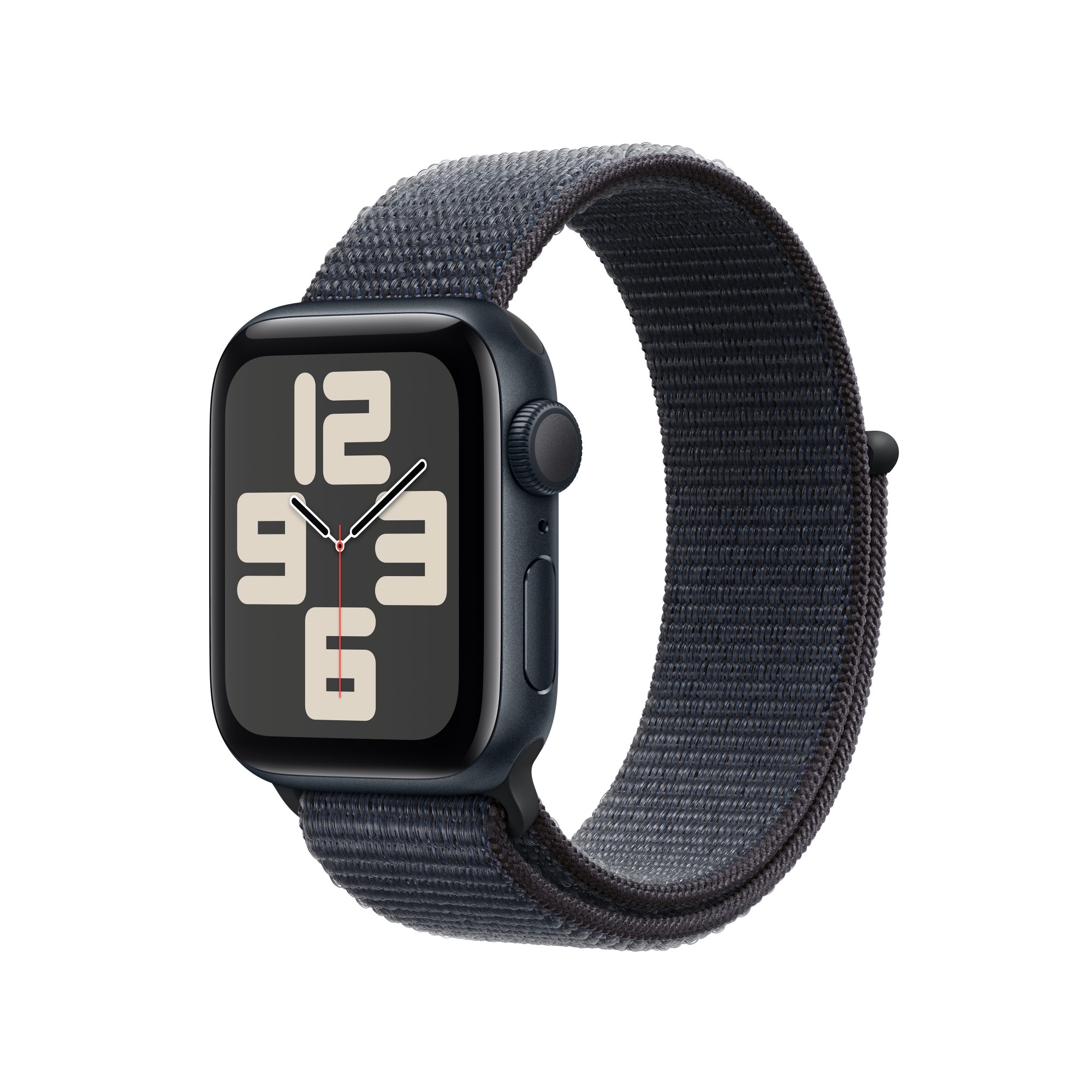 Apple Watch SE (GPS) - 2nd generation - 40 mm - midnight aluminium - smart watch with sport loop - soft double-layer nylon - ink - wrist size: 130-200 mm - 32 GB - Wi-Fi 4, Bluetooth - 26.4 g