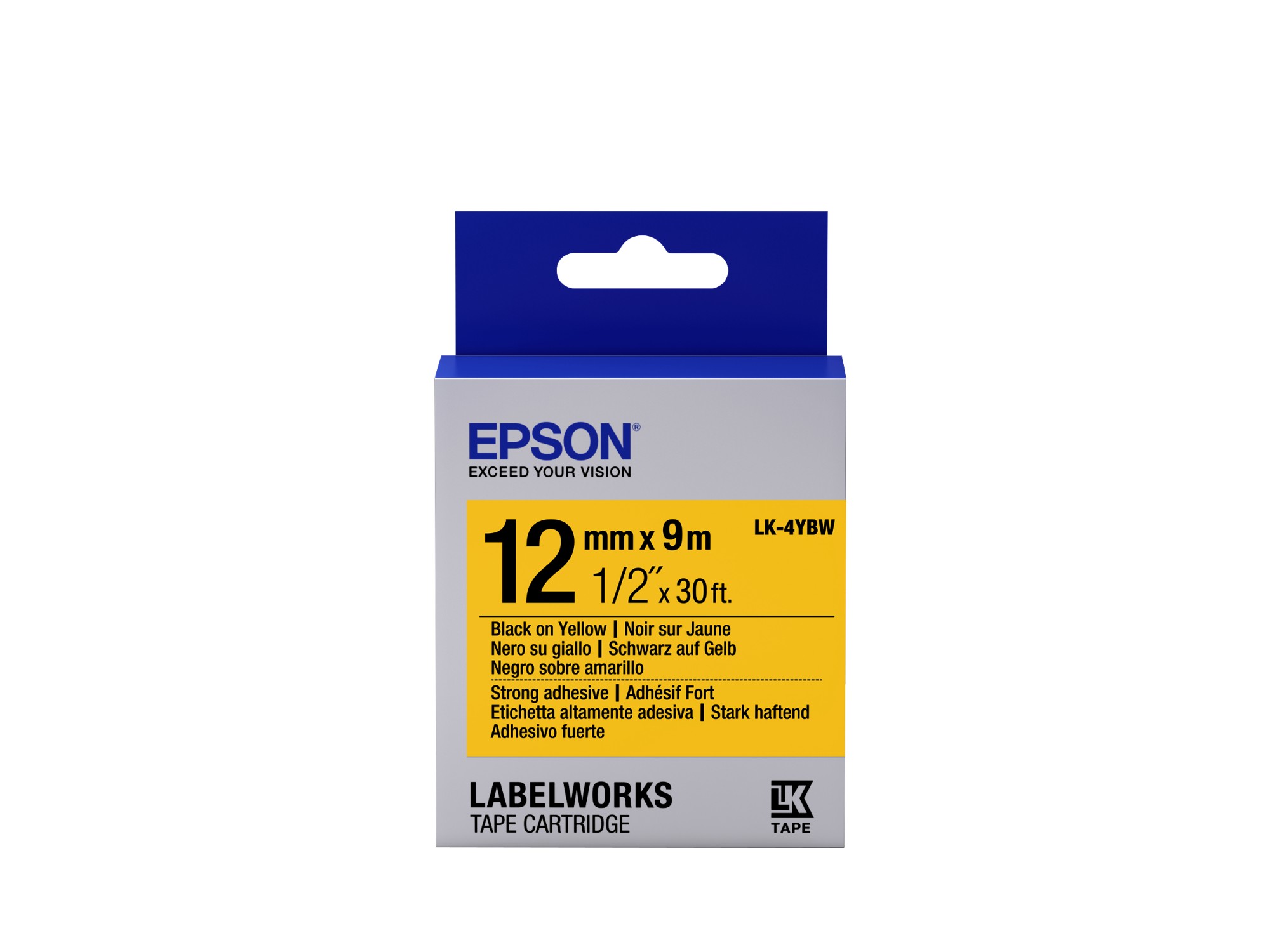 Epson Black/Yellow C53s654014/Lk-4Ybw Ribbon On Extra Adhesive 12Mm X