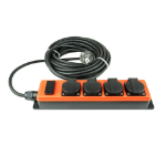 Kabelmeister SL014-U100O power extension 10 m 4 AC outlet(s) Outdoor Black, Orange