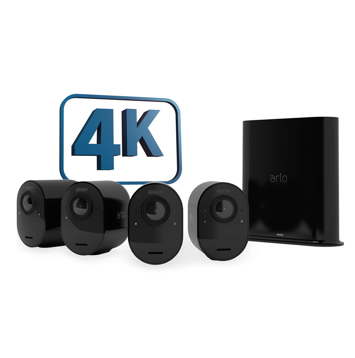 Image of Arlo Ultra 2 Outdoor Security Camera, 4-pack black