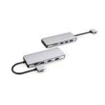 eSTUFF USB-C Dual USB-C Dock USB 3.2 Gen 1 (3.1 Gen 1) Type-C 5000 Mbit/s Aluminium, Metallic