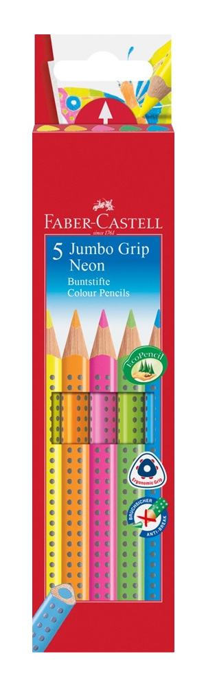 Faber-Castell Jumbo GRIP Blue, Green, Orange, Pink, Yellow 5 pc(s)