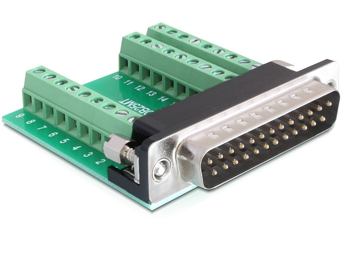 Image of DeLOCK 65318 wire connector Sub-D 25 Black, Green, Silver